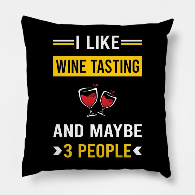 3 People Wine Tasting Pillow by Good Day