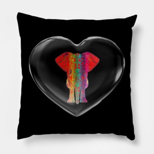 Crystal Heart Rainbow Elephant Pillow