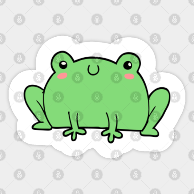 Cute Happy Frog - Frog - Sticker | TeePublic