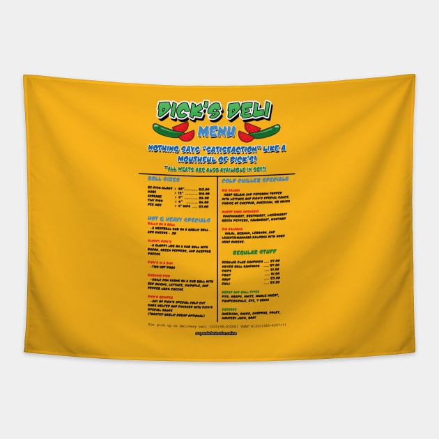 Dick's Deli Menu Tapestry by tyrone_22