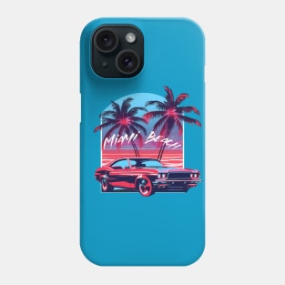 Muscle car. Miami beach Phone Case