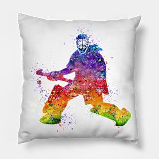 Girl Field Hockey Goalie Watercolor Sport Gift Pillow