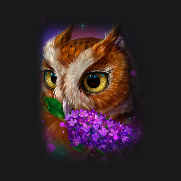 Owl and lilac by Magical Forest