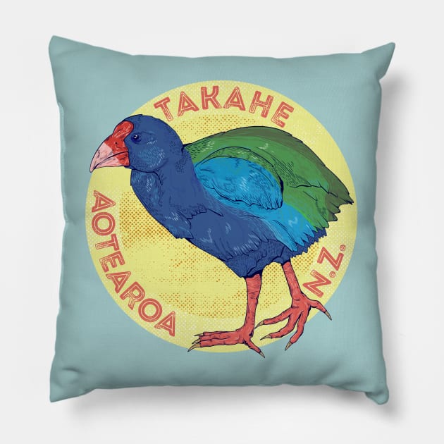 Takahe New Zealand Bird Pillow by mailboxdisco