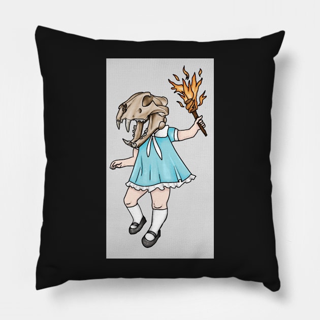 Killer skull girl Pillow by Fieldm0use