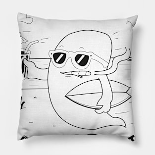 Ghost from the coast funny surfer vacation Pillow