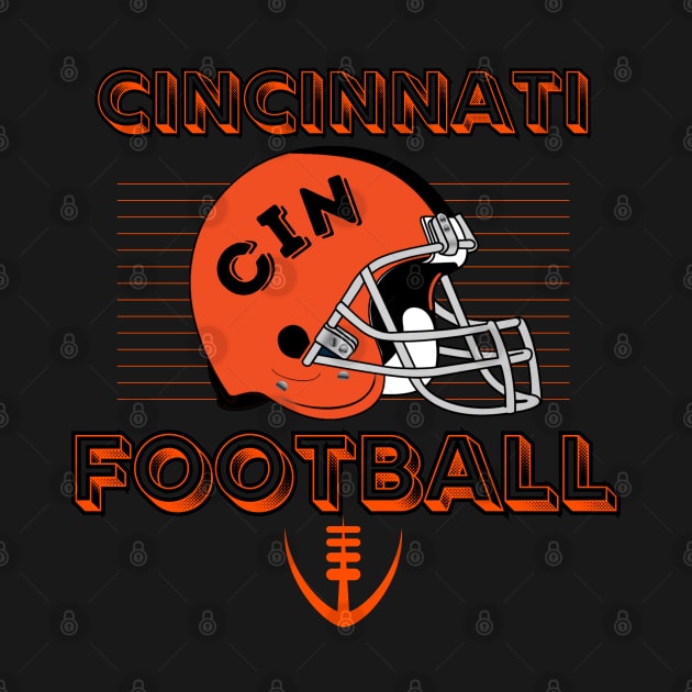 Cincinnati Football Vintage Style by Borcelle Vintage Apparel 