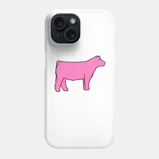 Pink Hearts Show Steer Silhouette  - NOT FOR RESALE WITHOUT PERMISSION Phone Case