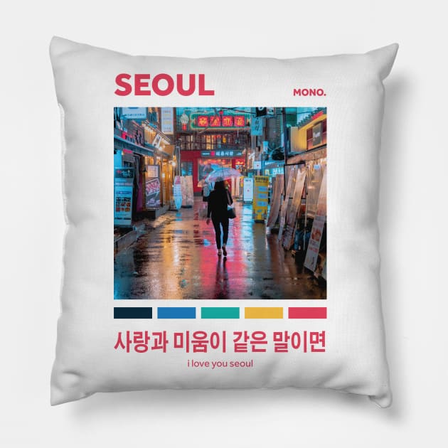 I LOVE U SEOUL (BTS) Pillow by goldiecloset