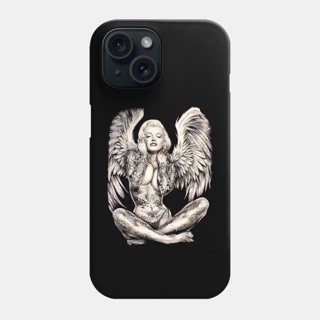 Marilyn Monroe as a Tattooed Winged Lady Print Phone Case by posterbobs