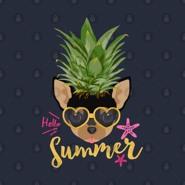 Funny Pineapple Shirt Happy Summer Vacation, Dog Lover Chihuahua by Happy Lime