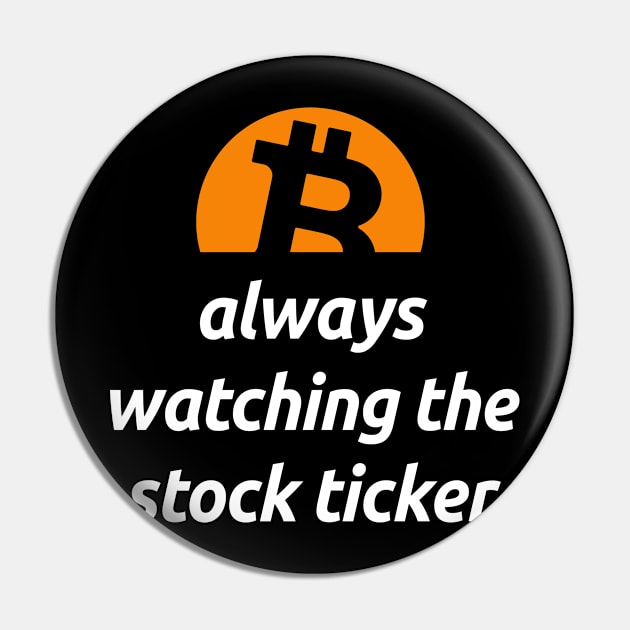 Bitcoin Cryptocurrency Coin Logo Stock Ticker Pin by MapYourWorld