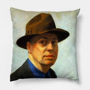 High Resolution Edward Hopper Self-Portrait 1925 Pillow