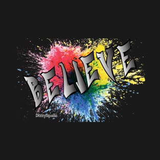 Believe Grafitti Color Splash T-Shirt