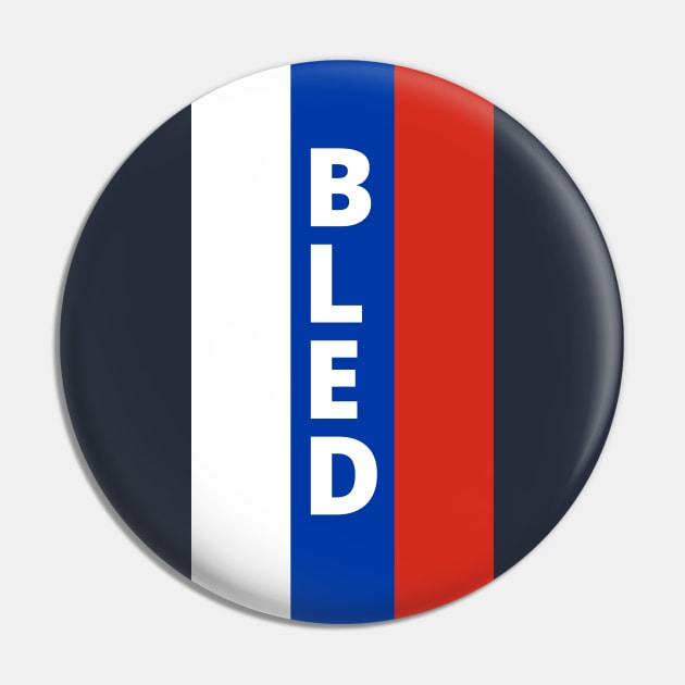 Bled City in Slovenian Flag Colors Vertical Pin by aybe7elf