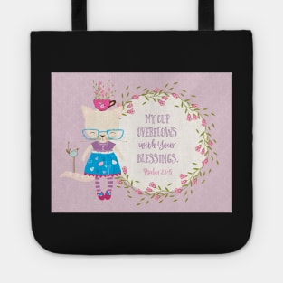 My Cup Overflows Kids Scripture Art Tote