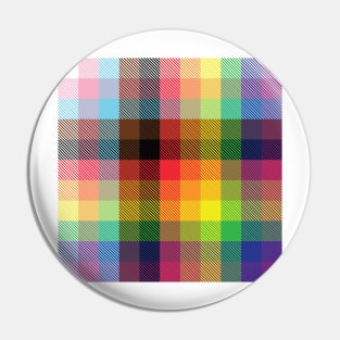 Rainbow Plaid Pin