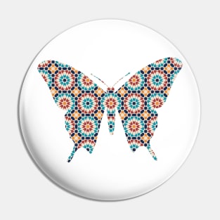 Butterfly Silhouette with Pattern Pin