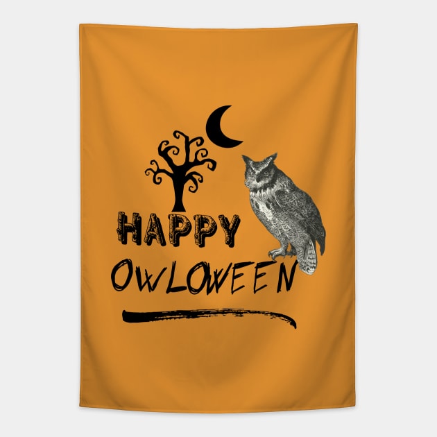 Halloween Owl Tapestry by Biophilia