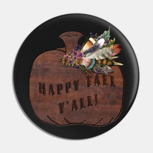 Wood Carved Pumpkin Happy Fall Y'all! Pin