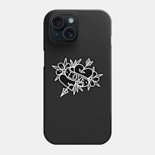 Love old school tattoo style inverse Phone Case