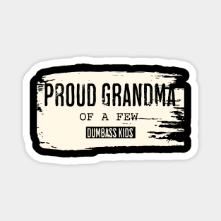 Retro Proud Grandmother of a Few Dumbass Kids Magnet