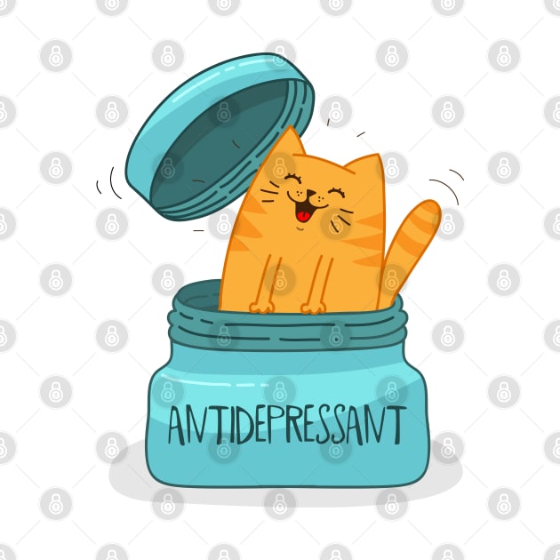 Cute antidepressant cat by Marysha_art