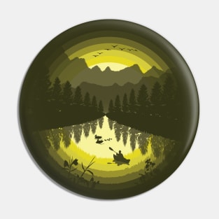 Kayak Silhouette Illustration Pin