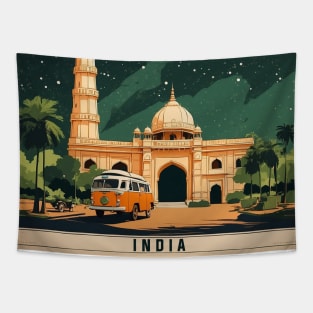 Ahmedabad India Starry Night Vintage Tourism Travel Tapestry