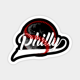 Vintage Philly Baseball Leopard Heart Baseball Fans Magnet