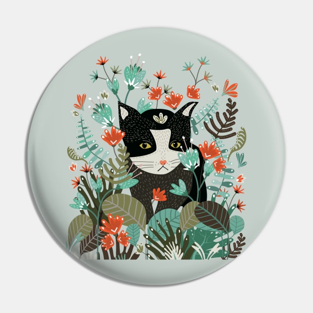 Curious Cat Pin by elenorDG
