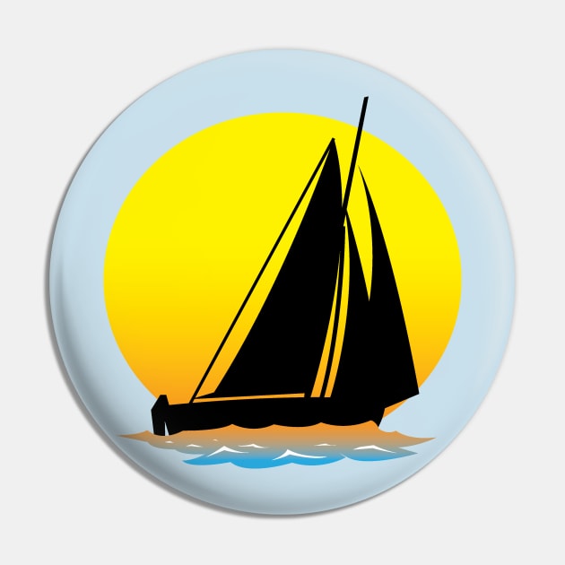 Sailboat Pin by Illustratorator