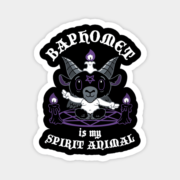 Baphomet is My Spirit Animal - Occult - Creepy Cute - Goth Magnet by Nemons