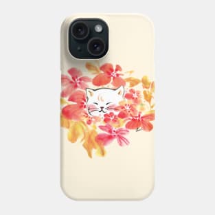 Cat in flowers Phone Case