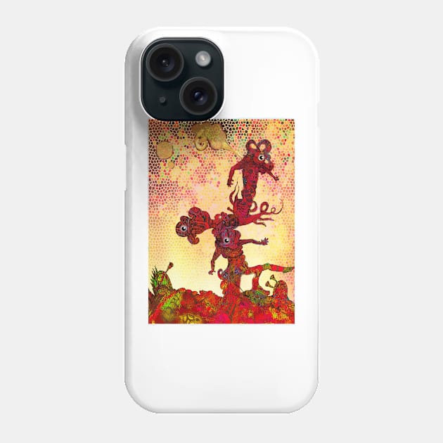 Undersea eyeball men afloat in the current. Phone Case by grantwilson