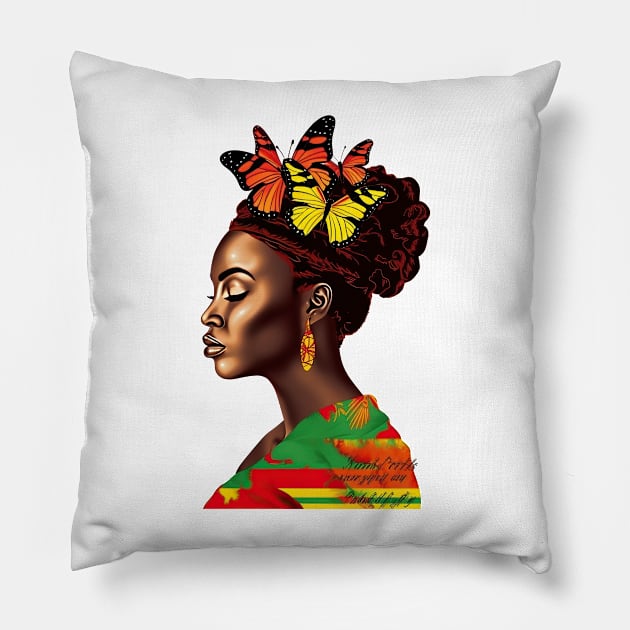 Juneteenth Black History Woman #1 Pillow by Chromatic Fusion Studio