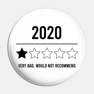 2020 Would Not Recommend Shirts, Funny Shirts, Social Distancing Shirt, 2020 1 Star Rating, 2020 Shirts Pin