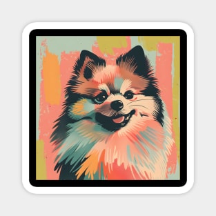 Retro Spitz: Pastel Pup Revival Magnet