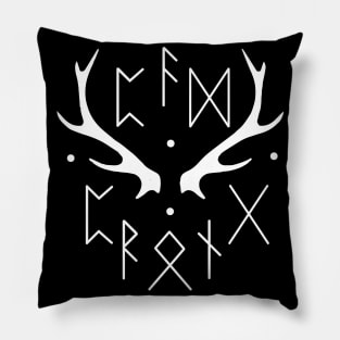 Pad&Prong Taxidermy "Runes" Logo (Reversed) Pillow