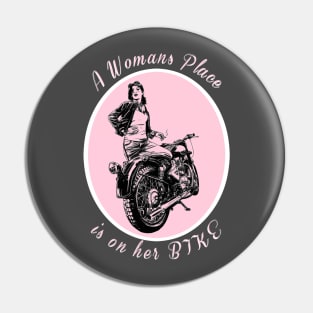 Woman Motorcyclist Design Pin