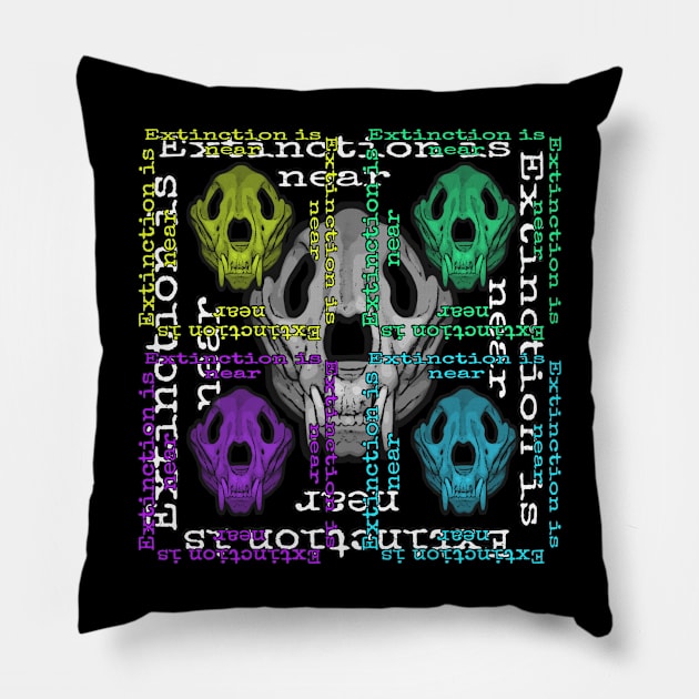 Extinction is near Pillow by CreakyDoorArt