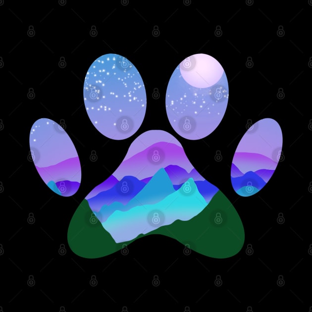 Mountain Paw Print by Theartiologist