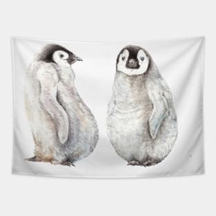 Baby Watercolor Penguins Tapestry