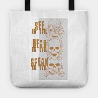 three wise skulls Tote