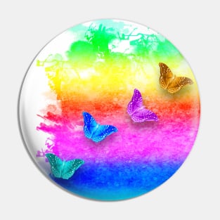 Painted rainbow butterflies Pin