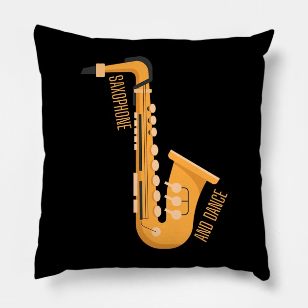 saxophone and dance Pillow by tempura