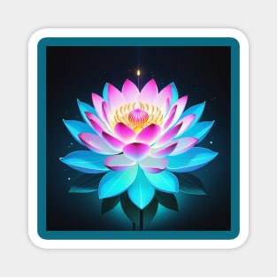 Fantasy Magical Blue Lotus Magnet