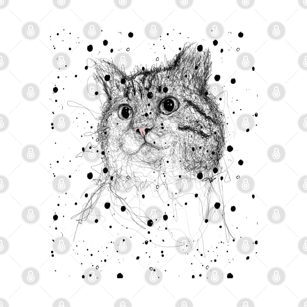 Cat Scribble Artwork Face by LemoboyArt