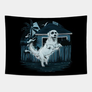 Scary Ghost Dog Night Horror Halloween Concept Tapestry