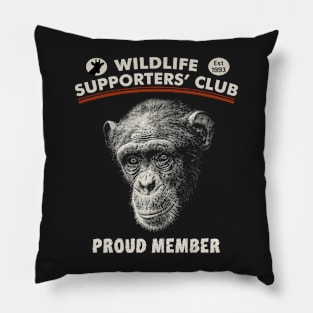 Chimpanzee Close-up Picture for Wildlife Supporters Pillow